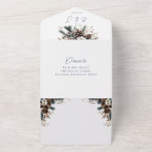 Eleganter Rustikaler Pinecone QR Code Hochzeit All In One Einladung (Außenbereich)
