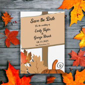 Eleganter rustikaler Pumpkin Herbst verlässt Hochz Save The Date