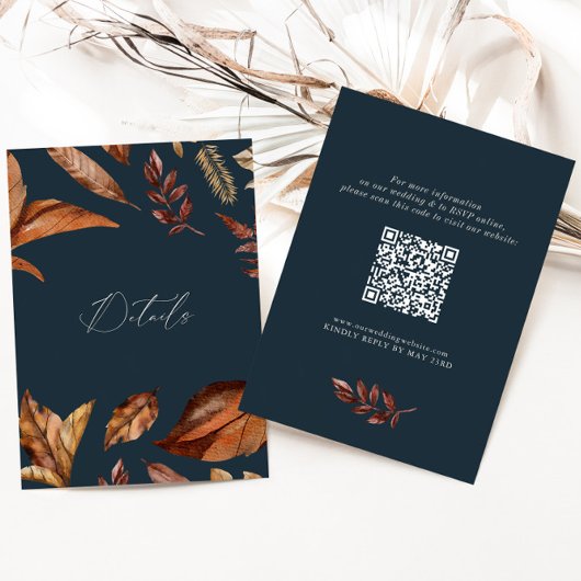 Eleganter Rustikaler QR-Code für Hochzeitsnacht Begleitkarte