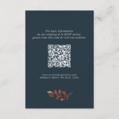 Eleganter Rustikaler QR-Code für Hochzeitsnacht Begleitkarte (Rückseite)