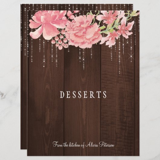 Eleganter rustikaler Rosa-Plätzchenbuchteil (Vorne/Hinten)