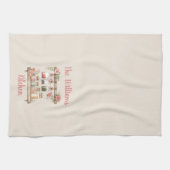 Eleganter rustikaler rosafarbener Blumengarten Geschirrtuch (Horizontal)