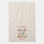 Eleganter rustikaler rosafarbener Blumengarten Geschirrtuch (Vertikal)