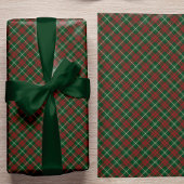 Eleganter rustikaler rot-grüner Karo-Klassiker Wei Geschenkpapier