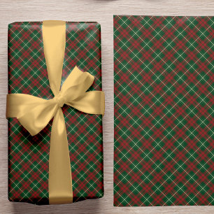 Eleganter rustikaler rot-grüner Karo-Klassiker Wei Geschenkpapier