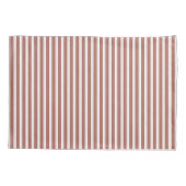 Eleganter Rustikaler Roter Streifen Kissenbezug (Rückseite-Links)