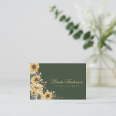 Eleganter rustikaler Sonnenblumen Eukalyptus Visitenkarte (Stehend Vorderseite)