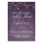 Eleganter Rustikaler Tee Beleuchtung Lila Bunco Dr Tischnummer (Rückseite)