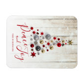 Eleganter Rustikaler und einfacher Familienweihnac Magnet (Horizontal)