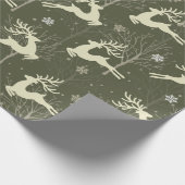 Eleganter Rustikaler Wald Jumping Rentier Weihnach Geschenkpapier (Ecke)