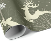 Eleganter Rustikaler Wald Jumping Rentier Weihnach Geschenkpapier (Rolleneckpunkt)