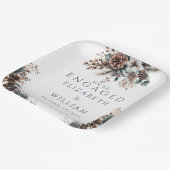 Eleganter Rustikaler Wald Pinecones Engagement Par Pappteller (Gewinkelt)