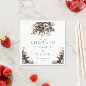 Eleganter Rustikaler Wald Pinecones Engagement Par Serviette (Beispiel)