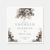 Eleganter Rustikaler Wald Pinecones Engagement Par Serviette (Vorderseite)