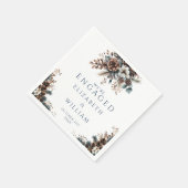 Eleganter Rustikaler Wald Pinecones Engagement Par Serviette (Ecke)