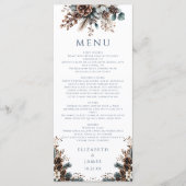 Eleganter Rustikaler Wald Pinecones Hochzeit Menükarte (Vorderseite)