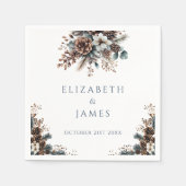 Eleganter Rustikaler Wald Pinecones Hochzeit Serviette (Vorderseite)