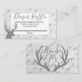 Eleganter Rustikaler Wald- und Hirschantler-Windel Begleitkarte (Vorne/Hinten)