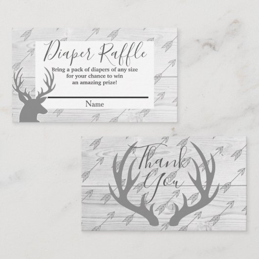 Eleganter Rustikaler Wald- und Hirschantler-Windel Begleitkarte (Vorne/Hinten)