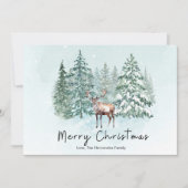 Eleganter Rustikaler Wald Waldhirsch Feiertagskarte (Vorderseite)
