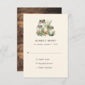 Eleganter Rustikaler Wasserfarbenwald RSVP Karte (Vorne/Hinten)