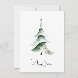 Eleganter Rustikaler Weihnachtsbaum Feiertagskarte