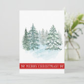 Eleganter Rustikaler Weihnachtsbaum Feiertagskarte (Stehend Vorderseite)