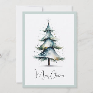 Eleganter Rustikaler Weihnachtsbaum Feiertagskarte
