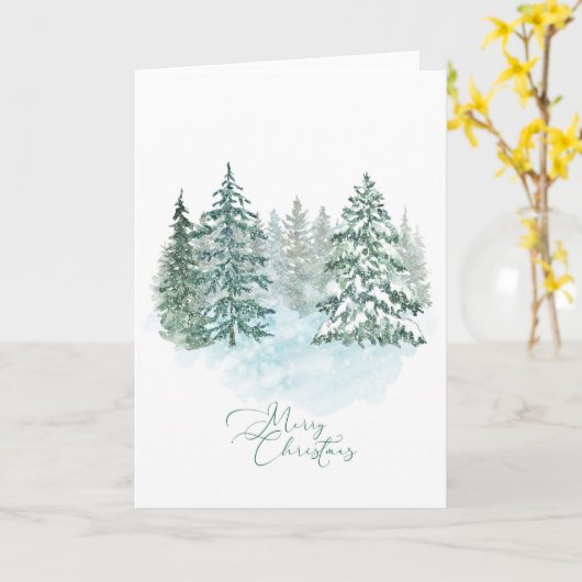 Eleganter Rustikaler Weihnachtsbaum Karte (Gelbe Blume)