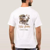 Eleganter rustikaler Weihnachtsmann und Kutsche T-Shirt (Rückseite)