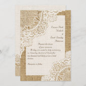 Eleganter, rustikaler, weißer Eckenvorsprung auf H Einladung (Vorne/Hinten)