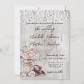 Eleganter rustikaler Western mit Holzsaitenbäumen Einladung (Vorderseite)