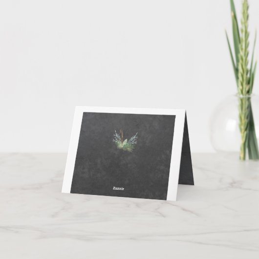 Eleganter rustikaler Winter danke Ihnen Hochzeit (Rückseite)