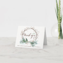 Eleganter rustikaler Winter danke Ihnen Hochzeit