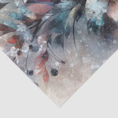 Eleganter rustikaler Winter Vintag Inspirierte Blü Seidenpapier (Detail)