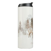 Eleganter rustikaler Winterwaldhirsch Thermosbecher (Nach links gedreht)