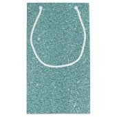 Eleganter Sage Green Funkelnd Glitzer Look Kleine Geschenktüte (Rückseite)