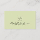 Eleganter Sage Green Luxury Script QR CODE Visitenkarte (Vorderseite)