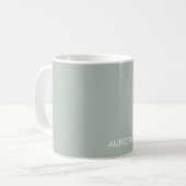 Eleganter Sage Green Personalisiert Name - Kaffeetasse (Vorderseite Links)