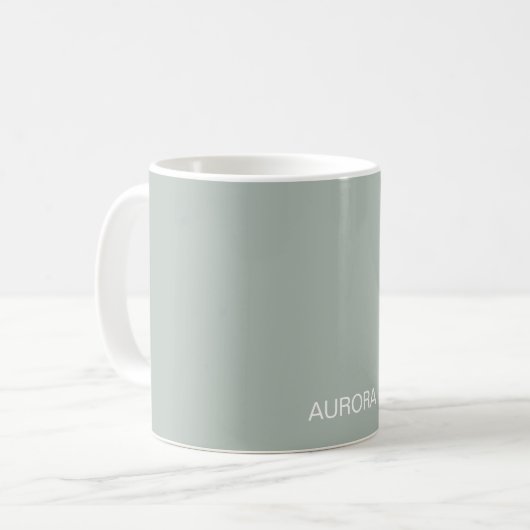 Eleganter Sage Green Personalisiert Name - Kaffeetasse (Vorderseite Links)