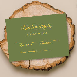 Eleganter Sage Green und Gold Wedding RSVP