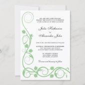 Eleganter Sage Green und White Wirbel Einladung (Vorderseite)