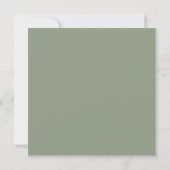Eleganter Sage Green & White Script Wedding Square Einladung (Rückseite)