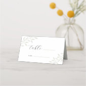 Eleganter Sage Greenerity Wedding Table Platzkarte (Vorderseite)