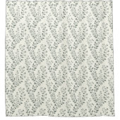 Eleganter Salbei-Cremeton Minimalistischer Boho-Bl Duschvorhang (Vorderseite)
