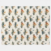 Eleganter Salbeigrüner Boho-Regenbogen-Decke Fleecedecke (Vorderseite (Horizontal))