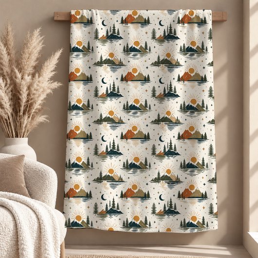 Eleganter Salbeigrüner Boho-Regenbogen-Decke Fleecedecke
