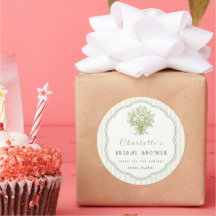 Eleganter Salbeigrüner Brautparty-Geschenkaufklebe