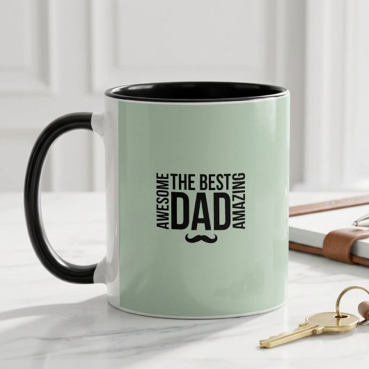 Eleganter Salbeigrüner Dad-Becher Tasse