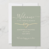 Eleganter Salbeigrüner Hochzeitswochenende-Willkom Einladung (Vorderseite)